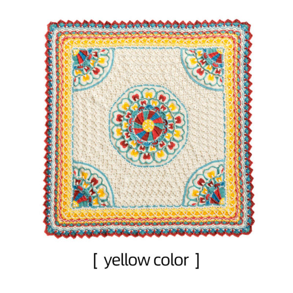 Rainbow wheel lotus blanket handmade crochet milk cotton blanket material package 105×105cm - Image 3